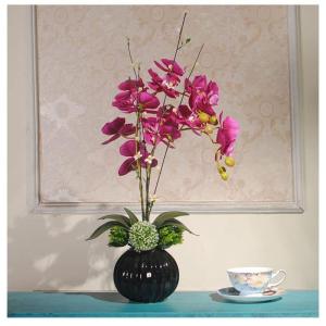 Kunstblumen Dekorative Phalaenopsis, künstliches Blumen-Arrangement mit Keramiktopf, künstliche Seidenpflanzen in Töpfen für die Party zu Hause für jeden Anlass