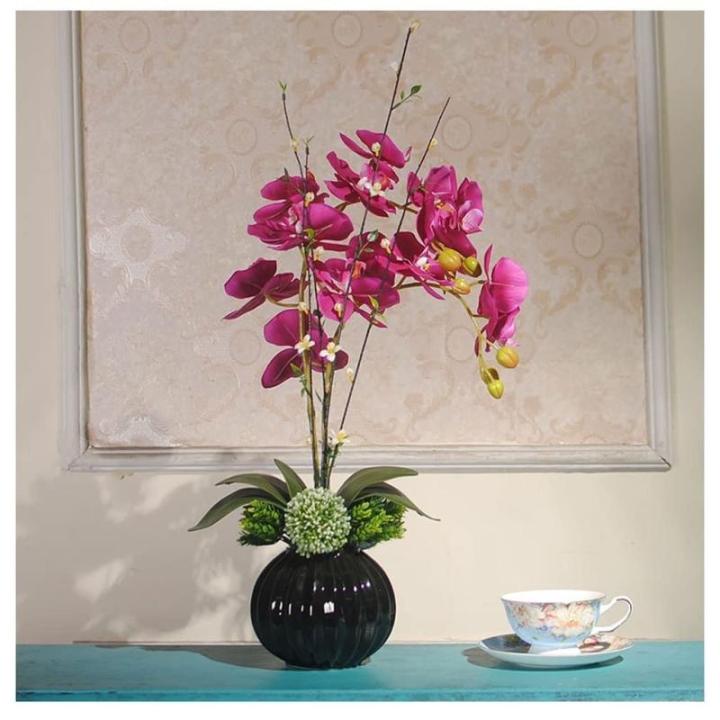 Kunstblumen Dekorative Phalaenopsis, künstliches Blumen-Arrangement mit Keramiktopf, künstliche Seidenpflanzen in Töpfen für die Party zu Hause für jeden Anlass