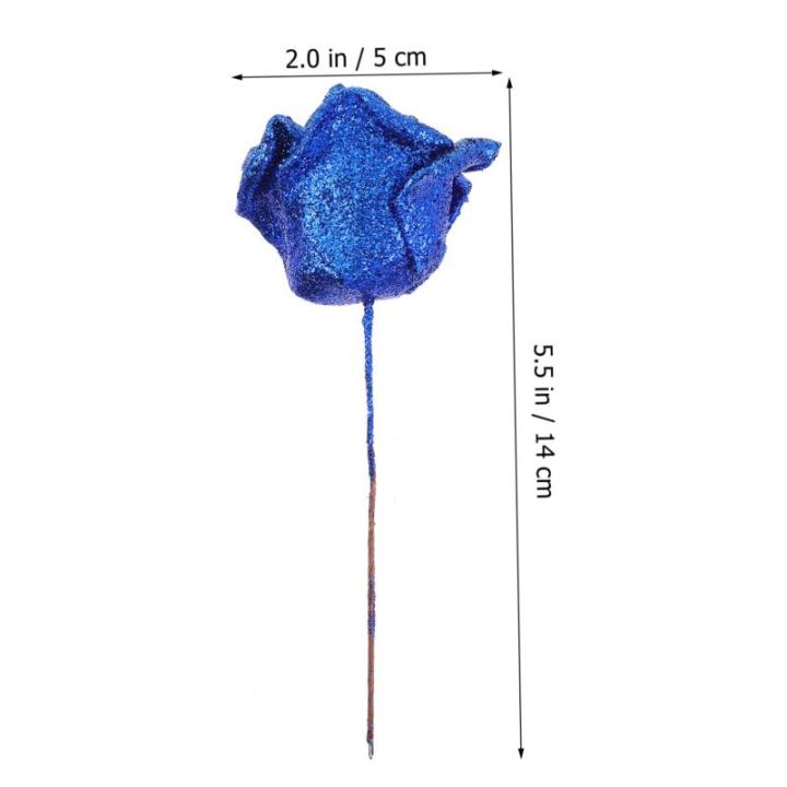 50 Stück Rosenkopf Seidenblumenarrangements sechseckige Artificial sztuczne kwiaty künstliche Blumen realistisches blumenstraußdekor Hochzeit Blumendekor Sport Blue
