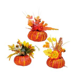 6 STK Kürbis-Dekor herbstblätter künstlich künstliche herbstblätter groß künstlich künstliche Kürbisse windlichter tischdeko künstliches Dekor Herbstverzierung