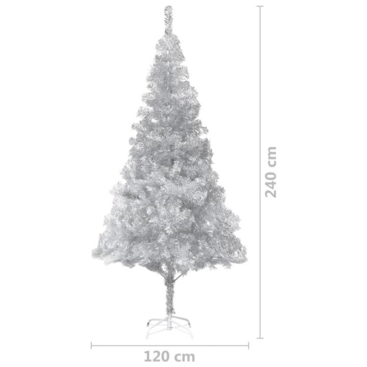 Künstlicher Weihnachtsbaum mit Ständer Christbaum Tannenbaum Kunstbaum Weihnachten Künstlicher Weihnachtsbaum Weihnachtsdeko Silber 240 cm PET
