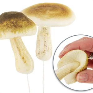4x Täubling - kunstmatige paddenstoelen om in kransen en bloemstukken te steken - sponsolie als leuke herfstdecoratie - kunstpaddenstoelen