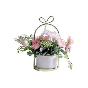 Kunstblumen Künstliche Blumen mit Keramikvase, künstliche Blumenarrangements, Tischdekoration, Blumenaufsätze, Pflanzenstrauß für das Wohnzimmer für jeden Anlass