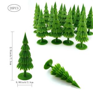 Miniatur-Weihnachtsbaum zum Basteln, Mini-Baum-Figuren, Kiefernbaum, Kuchendekoration, Kunststoffbäume, künstlicher Baum für Dekoration, 20 Stück