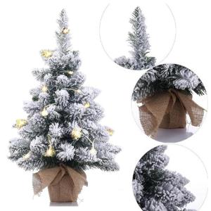50CM Fallender Schnee Beflockter Weihnachtsbaum aus PVC-Material mit Sackleinenbasis, Mini-Desktop-Dekorationsbaum, Geeignet für Weihnachten, Zuhause/Büro/Küche, Restaurant/Desk