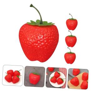 1 Satz Simulation Große Erdbeere Lebensechte Künstliche Fruchtrequisiten Realistisches Obstspielzeug Künstliche Erdbeeren Attrappen Für Desserttische Gefälschte Erdbeeren 4 St