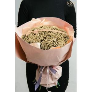 Kunstbloemen, rozen, decoratie, 25 stuks, gloeiende gouden bloemen, glitter, rozen, echte look, nepschuim, rozen met steel, voor doe-het-zelf bruiloft, boeketten, bruidsdouche, fee