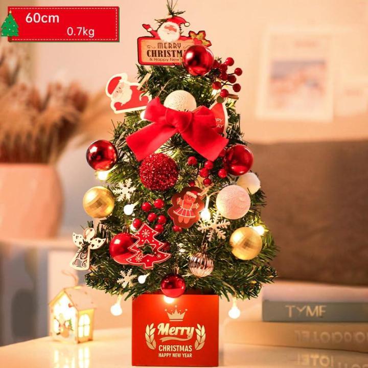 Mini Weihnachtsbaum Künstlich mit LED Beleuchtung Künstlicher Weihnachtsbaum Klein für Weinachtsdekorationen Tischplatte Tannenbaum Geschmückt Tisch Weihnachtsbaum mit Ornament