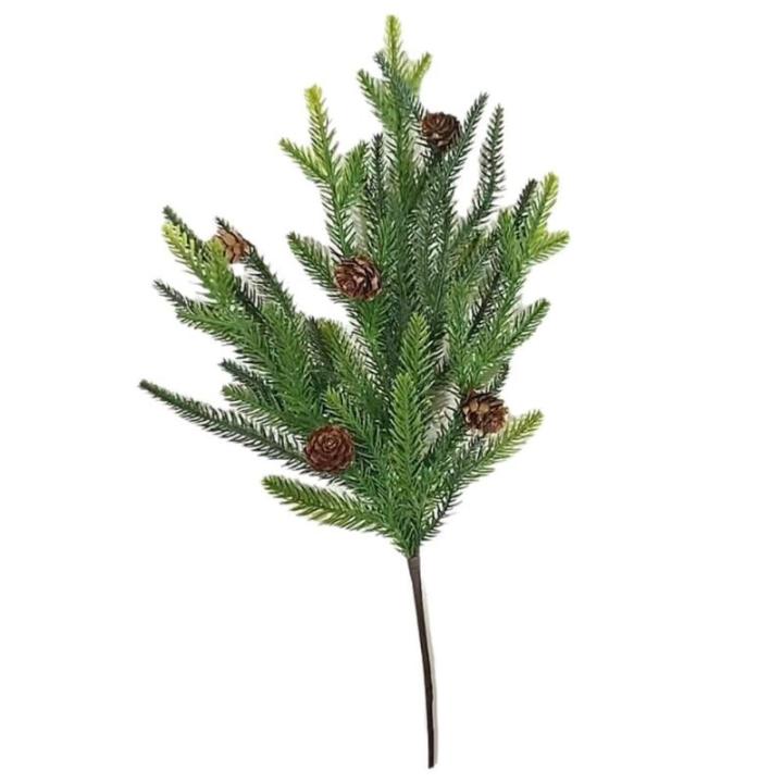 1 x realistischer 3D-Tannennadel-Zweig, Weihnachtsdekoration, grüne Zypresse, Weihnachtsfüller, Kranz, Blätter, C0b2 Zweige, künstlicher Baum