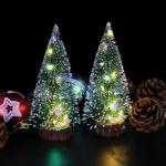 Kunstmatige mini-kerst, een set van 5 stuks miniatuur sisal matte kerst flessenborstel voor Kerstmis thuis tafelblad decor (groen)