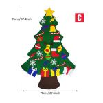 Vilten Kerstboomset, doe-het-zelf vilten kerstboomset, vouw, vilt, kerstboom, decoratie, doe-het-zelf vilten decoratie, kerstboom voor kinderen, met afneembare hangende ornamenten 