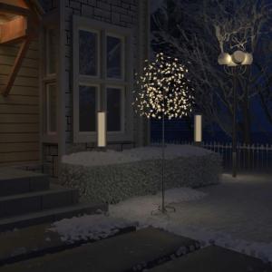 LED Weihnachtsbaum Lichterbaum Weihnachten Christbaum für Außenbereich geeignet 220 LEDs Warmweißes Licht Kirschblüten 220 cm