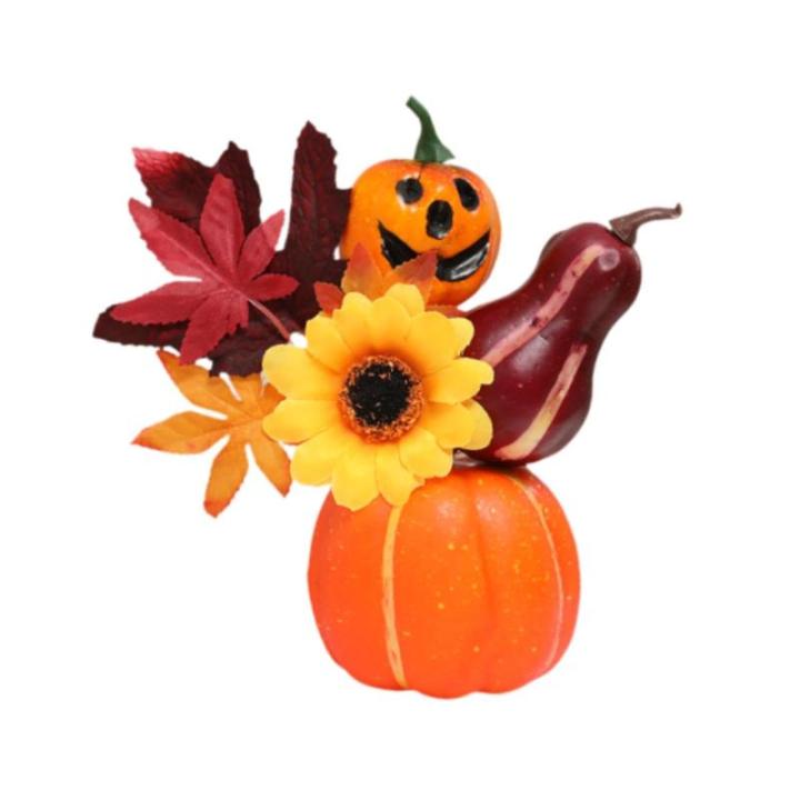 Halloween-Kürbisse, Ahornblätter, Ornament, Herbsternte, Dekor, neuartiges dekoratives Handwerk, Esstisch-Mittelstück für Geschäft und Büro, Style A