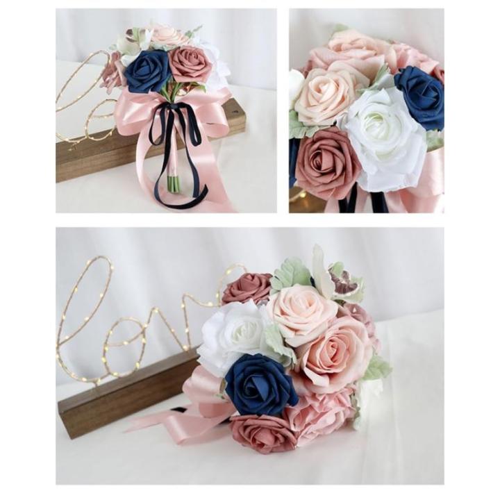 Künstlicher Blumenstrauß mit Pfingstrose und Rose für Hochzeiten, dekorative Blumenornamente, Handheld für Brautstrauß, Hochzeitsfeier