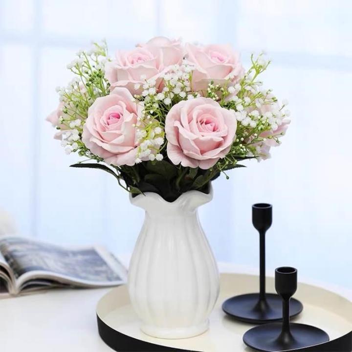 Gypsophila , 10 stuks Gypsophila-planten, voor bruiloft, bruidsboeket, thuis, knutselen en decoratie (wit)