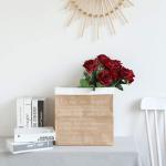 Kunstmatige Zijde Roos Bloem Enkele Stam Levensechte Nep Roos voor Bruiloft Boeket Bloemenarrangementen Huis Feest Bloemstuk Decoratie, 10 stuks (Gradiënt Donkerrood)