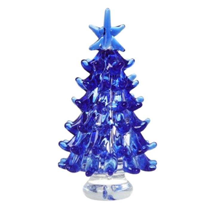 Glazen kerstversiering, tafelkerstboom, miniatuur kerstfiguur, verzamelaarskunst, glazen beeldje, tafelkerstboom, poppenhuis, miniatuur winterfiguren voor kerstdecoratie