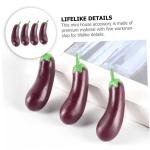 3 Sätze Simulation Aubergine Dekoratives Auberginenmodell Hausmodell-Dekoration Miniatur Landschaftsbau Mini Dekor Mini-Spielzeug Puppenzubehör Tragen PVC 4 Stück * 3
