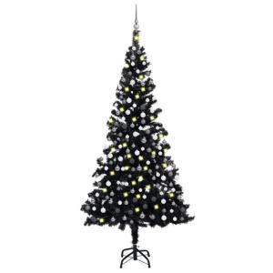 Künstlicher Weihnachtsbaum Beleuchtung & Kugeln Schwarz 210 cm, Tannenbaum Künstlich, Christmas Tree, Tannenbaum Deko, Weihnachtsbäume, Christbaum - 3077677