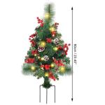 Holiday Planter Filler, Artificial Christmas Urn Filler, Faux Christmas Flowers for Outdoor Planters, Lighted Artificial Christmas Pre-lit Decorations with Tripod Stake, Pot Filler
