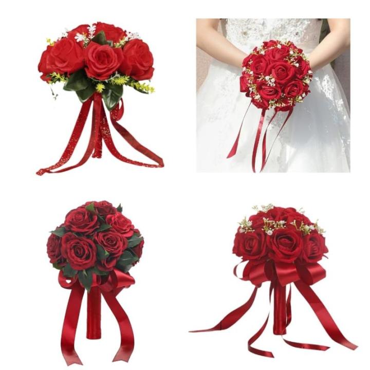 Hochzeitsstrauß Seidenrose Braut Brautjungfern Handstrauß Combo Hochzeitsblume