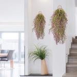 Kunstplant hangende met houten mand, hangende plant kunstmatige klimop kunstmatig 107cm voor kantoor, keuken, tuin, party wanddecoratie