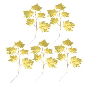 5St hochzeitsdeko weihnachtsbaumdeko gefälschte Herbstahornblattsträucher gemischte Beeren Golddekor Ahornblätter Bastelmaterial Künstliche Blätter Hilfsmaterial
