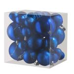 blauwe kerstbalornamenten voor kerstversiering - 36 stuks kerstboom onbreekbare ornamenten met ophanglus voor vakantie- en feestdecoratie (combo van 6 stijlen in 3 maten)