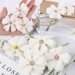 50 stuks kunstmadeliefjes, bloemkelken, , kleurrijke bloemkelken, mini zijden bloemen voor het knutselen, scrapbooking, bruiloften, feesten, woondecoratie - champagne