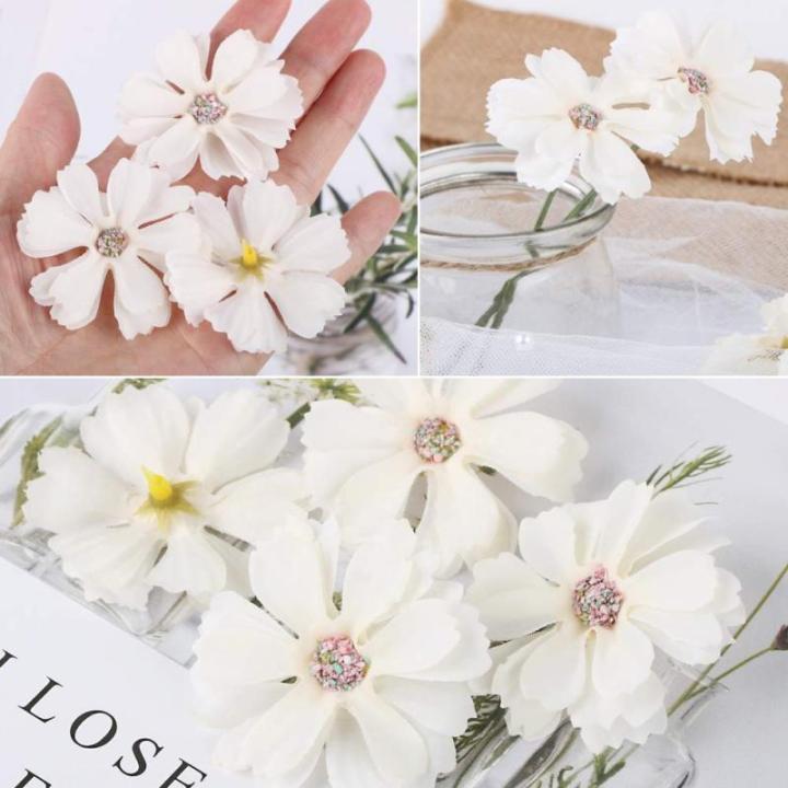 50 stuks kunstmadeliefjes, bloemkelken, , kleurrijke bloemkelken, mini zijden bloemen voor het knutselen, scrapbooking, bruiloften, feesten, woondecoratie - champagne