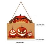 Kürbisschild Outdoor-Wandkunst | Kürbisschild Rustikale Wohndekoration | Rustikale Heimdekoration mit Seil, bedruckte Halloween-Veranda-Dekorationen (Wsgp 01a Kürbis)