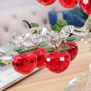 Künstlicher Kristall-Apfelbaum mit 36 Äpfeln für Fengshui-Handwerk, Weihnachtsbaum, hängend, 30 mm, Rot