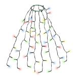 Kerstboomverlichting met ring en 8 slingers, 48 leds, waterdicht, kerstverlichting voor 60 cm, 90 cm, 120 cm, dennenboom, kleurrijk