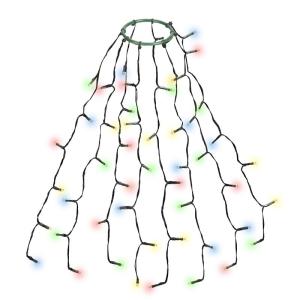 Kerstboomverlichting met ring en 8 slingers, 48 leds, waterdicht, kerstverlichting voor 60 cm, 90 cm, 120 cm, dennenboom, kleurrijk