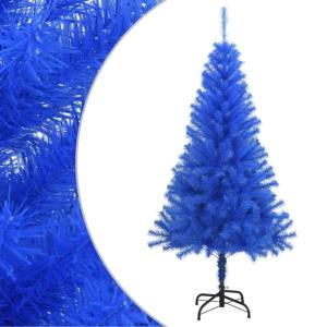Kunstkerstboom, USB-kerstboom, dennenboom, kunstkerstboom met standaard, blauw, 150 cm, pvc-kerstboom met verlichting,