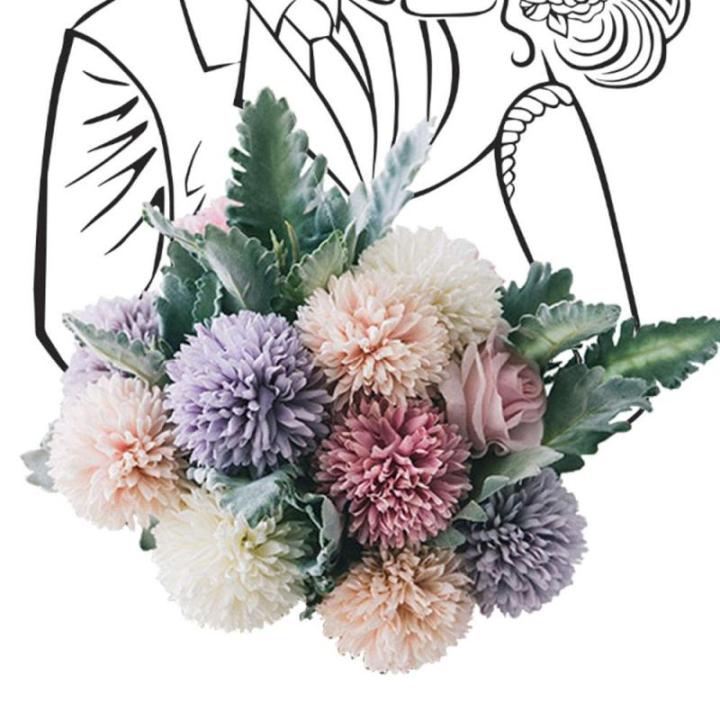 8 stuks boeket, , boeket, decoratie, roze, oranje, wit, paars, dahliabloem, hortensia, voor decoratie, bruiloft, huis, kantoor, feest, café