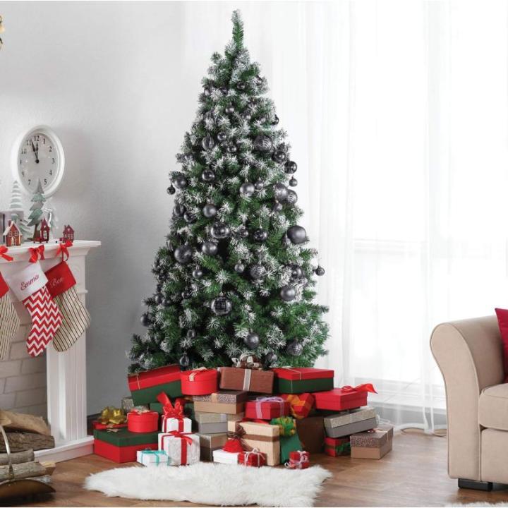 grijze kerstbalornamenten voor kerstversiering - 36 stuks kerstboom onbreekbare ornamenten met ophanglus voor vakantie- en feestdecoratie (combo van 6 stijlen in 3 maten)
