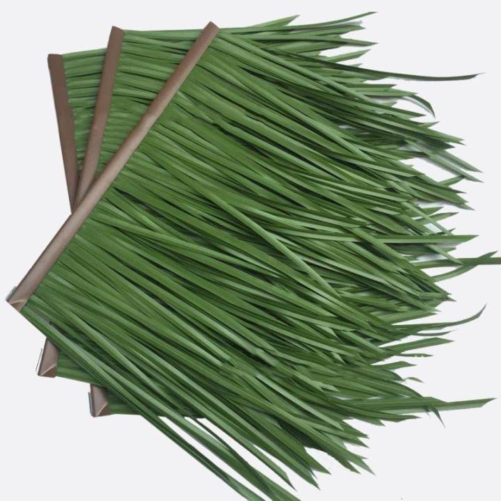 6 STÜCKE Grüner Kunststoff-Palmenstroh, 50 X 50 cm Mexikanische Strohrolle, Tiki-Hut, Bar, Dachterrasse, Tropischer Stil, Strohdekoration (Size : 60PCS)