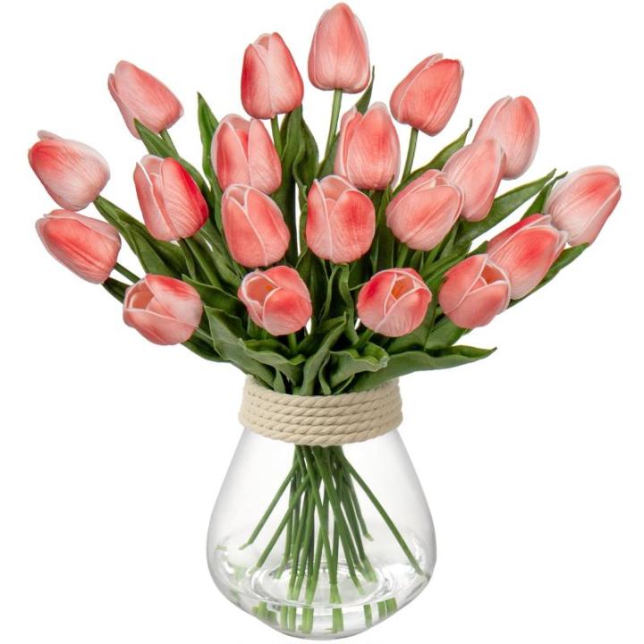 20 stuks tulpen kunstbloemen echte touch latex tulp bloemen decoratie kunstplant lengte 34 cm voor thuis kamer bruiloftsboeket party bloemstuk