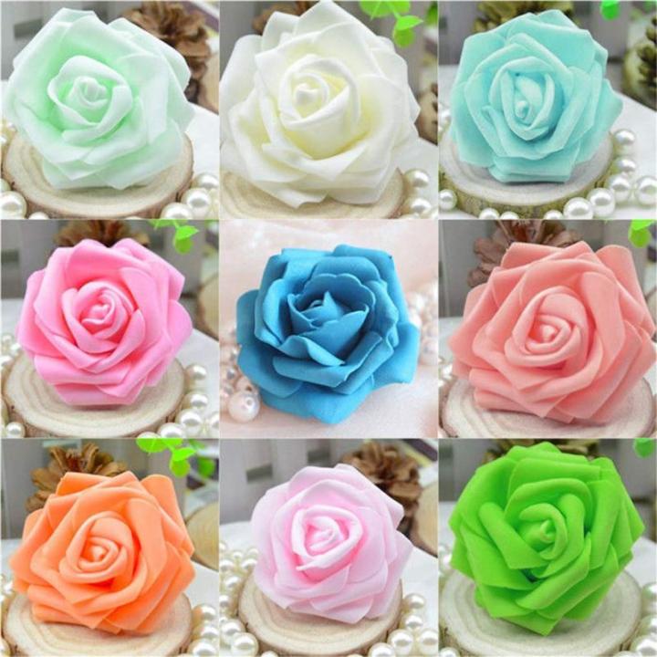 50 x schuimkoppen, bloemkoppen, kunstbloemen, bruidsboeket, huisdecoratie, rozen - crème