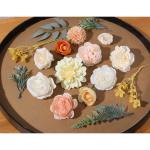 Kunstbloemkoppen, rozen, pioenrozen, dahlia's, bloemhoofden, zijden bloemen, voor feest, doe-het-zelf bruid, bruiloft, bloemstukken, combo decoratie (warm oranje)