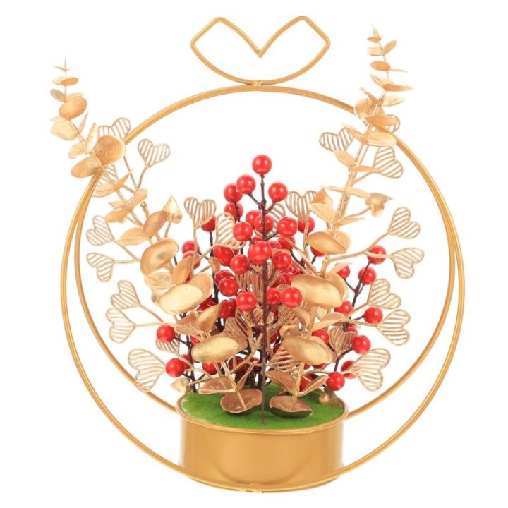 künstlicher Blumenkorb künstliche rote Beeren Hochzeitsornament Wohndekoration Verlobungsornament künstliche blüten büro Dekoration Neujahrsgeschenk Desktop-Dekor Eisen