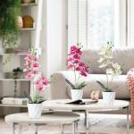 Set van 3 orchidee kunstbloemen in pot (38 cm) wit roze zijden bloemen kunstorchidee Phalaenopsis kunstplant kunstbloemen als echte decoratieve bloem voor tafel wooncultuur kantoor