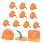 6 Sätze Künstlicher Kürbis Künstliches Kürbisdekor Kürbiskernstück Ernten Halloween-kürbis-Requisite Mini-dekor Herbstdeko Lebhafter Kürbis Kürbis-dekor Yellow Plastik 10