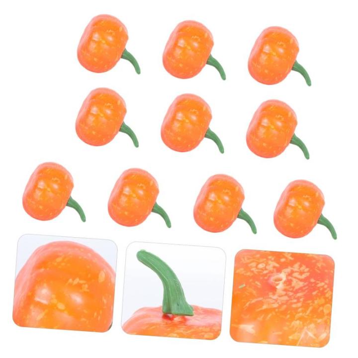 6 Sätze Künstlicher Kürbis Künstliches Kürbisdekor Kürbiskernstück Ernten Halloween-kürbis-Requisite Mini-dekor Herbstdeko Lebhafter Kürbis Kürbis-dekor Yellow Plastik 10