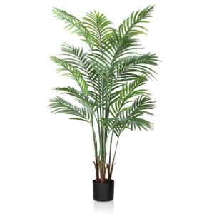 Kunstpalm, 130 cm, grote kunstplant in pot, kunststof palm, ziet eruit als een echte plant, decoratie voor woonkamer, balkon, slaapkamer, kantoor, cadeau voor een housewarming (1 s