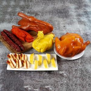 Simulatie Voedsel Model Hotel Decoratie Plastic Nep Gebakken Eend Foie Gras Pettitoe Fotosessie Vroege Kindertijd Onderwijs Rekwisieten Donker Kaki