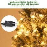 Kunstkerstboom met sneeuw en warmwitte ledverlichting, dennenboom met metalen standaard, pvc-naalden, kunstboom, klapsysteem, 180 cm