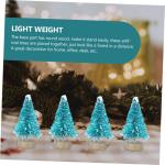 1 Set Mini Kerstboom Decoratie Kerstbomen Versierd Mini Kerstboom Decor Sneeuw Kerstboom Vier Kunstmatige Kerstboomdecoraties Sisal Zijde Blauw 24st