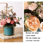 Kunstblumen Künstliche Blumen mit Topf, tragbare Blumenarrangements Kunstpflanze für Zuhause, Hochzeit, Party, Büro, Herzstück, Dekoration für jeden Anlass